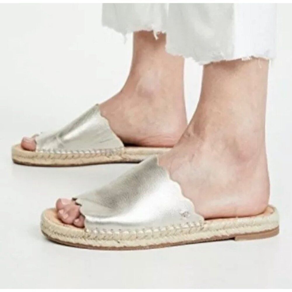 Sam Edelman Andy Women Leather Gold Espadrille Sandals / Slade Size 6